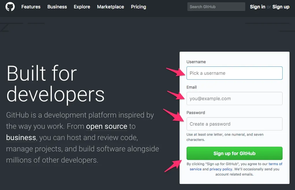 GitHub Sign Up Page GitHub Sign Up Page