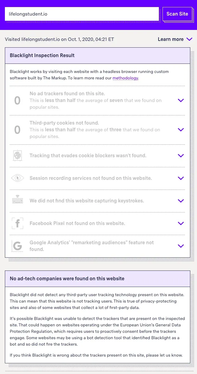 Blacklight search results
